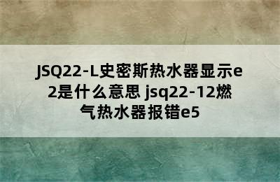 JSQ22-L史密斯热水器显示e2是什么意思 jsq22-12燃气热水器报错e5